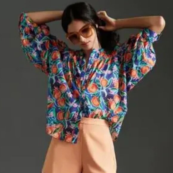 Anthropologie Pooley Blouse (Oranges) – Size M - Picture 8 of 8